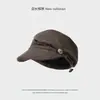Gorra de Montar Plisada Retro 2026 Nueva Gorra para Mujer Otoño/Invierno Gorra de Periodista Estilo Británico Gorra de Pintor Simple