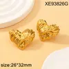 Pendientes de Corazón Exagerados de Moda para Mujer, Pendientes Geométricos Bohemios de Acero de Titanio Chapado en Oro y Plata, Modelo Más Vendido Transfronterizo