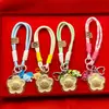 Llavero Colgante Flor de Dinero Dorada Lanyard para Teléfono Accesorio de Regalo Pequeño Regalo para el Día de la Madre Souvenir