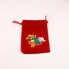 Bolsa grande de franela roja navideña, bolsa de regalo para dulces navideños, bolsa de exhibición navideña, bolsa con cordón ajustable, venta al por mayor