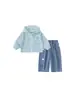 Ropa de Otoño Temprano Bangxuan para Niños Ropa Casual para Niños Conjunto de Dos Piezas con Sudadera a Rayas para Bebés y Niños Pequeños Conjunto de Jeans para Niños