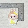 Parches lindos de dibujos animados de acrílico Labubu para DIY, pinzas para el pelo, broches, imanes para refrigerador, decoraciones, accesorios para mochila de estudiante