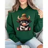 Sudadera con Estampado de Vaca Linda para Mujer Temu Wish Amazon Exportación Transfronteriza