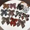 Pinza para el Cabello con Lazo Grande Estampado de Leopardo Transfronterizo Europeo y Americano Pinza de Resorte para el Cabello Semi-atado para Mujer Accesorios para el Cabello Pinza Completa de Diamante