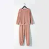 Pijama de Franela para Mujer, Estilo Otoño e Invierno, Forro Polar, Engrosado, Ropa de Casa Cálida, Adecuado para Usar Afuera, Conjunto de Manga Larga y Pantalón Largo Talla Grande para Mujer
