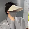 Versão Atualizada de Chapéu de Proteção Solar Sem Costura Integrado com Aba Larga Chapéu de Sol Anti-UV Verão Esportes ao Ar Livre Chapéu de Topo Vazio