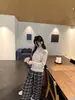 Suéter de punto para mujer sin hombros, top holgado de manga larga, estilo coreano casual, suéter versátil de color liso para ir al trabajo