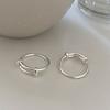 Anillo de plata de ley 925 push-pull simple liso sólido ajustable para dedo índice femenino temperamento todo-partido estudiante L5202