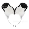 Diadema de Orejas de Animal de Peluche Hecha a Mano Accesorios para el Cabello de Orejas de Perro Diadema para Comic Show Cosplay Accesorios para Fiesta Navideña