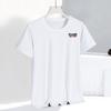 Camiseta Esportiva Versátil Transfronteiriça Estampada em Malha de Gelo e Seda Verão Solta Tamanho Grande Moderna Casual Manga Curta Masculina Seda de Gelo