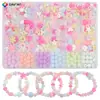 Set de Accesorios para Joyería DIY de 24 Compartimentos Acrílico Accesorios de Cuentas DIY para Niños Cuentas para Pulseras
