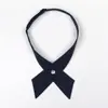 Corbata Cruzada para Mujer Color Borgoña Negro Ropa Profesional Uniforme JK Estudiante Cuello Estilo Japonés Flor Estilo Coreano Estilo Preppy Uniforme Escolar