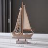Barco de vela retro americano, barco pesquero mediterráneo, accesorios para el hogar, modelo de barco pesquero antiguo, decoración creativa para el hogar, pequeño barco de madera