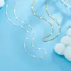 Corrente clavicular requintada e versátil, corrente versátil, colar de lantejoulas cintilantes para mulheres, design simples e de nicho, luxo leve e sensação de alta qualidade
