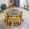 Mesa de comedor plegable que ahorra espacio para uso doméstico en apartamentos pequeños, juego de mesa y sillas para reuniones en tiendas, mesa redonda de recepción para ocio