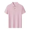 Polo 40S210G de algodão puro mercerizado, liso e brilhante, de manga curta, com gola e logo estampado, unissex, business casual
