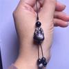 Bolso colgante para teléfono móvil con forma de gato de la suerte, piedra dorada y plateada natural, venta al por mayor, accesorios colgantes con garra de gato de obsidiana de moda, regalo