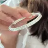 Pulseira Estilo Novo "Ano Pacífico Após Ano", Pulseira Espiga de Trigo, Design Sólido de Empurrar e Puxar, Luxo Leve, Estilo Étnico de Nicho para Mulheres
