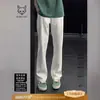 Pantalones Casuales para Hombre 2025 Negros con Caída Estilo Lujo Ligero Elegantes Anti-Arrugas Corte Curvo Estilo Coreano Otoño-Invierno Forrados de Felpa