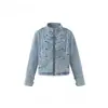 Jaqueta Jeans da Moda Coreana de Primavera e Outono, Rebelde e Cool, para Homens e Mulheres, Estilo de Rua, Pequena Jaqueta Estilo Chanel de Luxo Temperamental