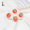 Contas Espaçadoras Antigas de Esmalte Dourado com os Caracteres para Felicidade e Bênção, Pingente de Selo, Acessórios para Joias de Pulseira Colar Feitos à Mão DIY