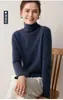 Primera línea 100% Cachemir Otoño/Invierno Nuevo Estilo Suéter de Punto Ajustado de Cuello Alto con Borde Enrollado Capa Interior Corta Capa Base de Punto