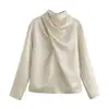 Ropa europea y americana para mujer transfronteriza AliExpress venta caliente camisa con textura de seda + pantalones cargo con textura de satén de seda