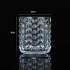 Varios portavelas de vidrio con relieve en forma de diamante, portavelas transparentes con relieve para aromaterapia, recipientes DIY de cera de soja para el ambiente del hogar