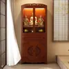 Altar de oferendas simples estilo chinês, mesa de incenso para uso doméstico, armário em pé do Bodhisattva Guanyin, armário do Deus da Riqueza