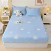 Lençol de Cama de Veludo Leite Ajustado Peça Única Veludo Coral Conjunto de Cobertor de Cama de Inverno Protetor de Colchão Antiderrapante Conjunto de Lençóis Plus Veludo