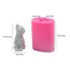 Molde de silicone para bolo de fondant gatinho 3D DIY Chocolate epóxi Sabonete artesanal Molde de gesso de aromaterapia