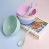 Tazón de Sopa de Paja de Trigo Cuchara Tazón de Plástico para el Hogar Creativo Anticaída Tazón de Sopa para el Hogar Tazón de Arroz Tazón para Fideos Instantáneos Juego de Grado Alimenticio