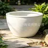 Tanque de água branco grande de cerâmica Jingdezhen para pátio externo, tanque de nenúfares de 1m, design paisagístico, aquário de cerâmica autoportante