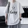 Camiseta de manga corta de algodón puro de la NASA para hombre, de verano, fina, holgada y moderna, de marca de moda, de media manga para hombre.