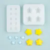 Mini estrella, pentagrama, corazón, moldes de silicona, arcilla, resina para decoración de pasteles de fondant DIY