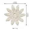 Materiales DIY para Decoraciones de Flores de Ganchillo Hechas a Mano Color Albaricoque, Accesorios de Ropa al por Mayor, Flores Tejidas Exquisitas