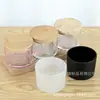En stock 10076 Taza para Vela de Aromaterapia Frasco Transparente Coloreado 400ml Portavelas Redondo de Vidrio Esmerilado Tapa para Taza de Vela