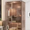 Fabricante Personalizado Tienda de Mascotas Madera Maciza Espacio Amplio Gabinete para Mascotas Villa para Gatos Cómodo Vidrio Transparente Panorámico Gabinete Multicapa