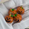 Foto Real Transfronteiriça Halloween Abóbora Brincos Pingente Confortáveis Acessórios Chaveiro Colar de Resina Joias Crânio Estéreo