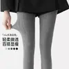 Medias de talón de ángulo recto de algodón nube con lunares para mujer, primavera y otoño, leggings grises adelgazantes con raya vertical negra