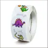 Pegatinas de Dinosaurio Enrollables de Ánimo para Niños Pegatinas de Recompensa para Jardín de Infancia Patrón de Animales de Dibujos Animados Etiquetas Decorativas Transfronterizo