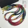 Collar de clavícula facetado con cuentas de zafiro rojo de color brasileño natural, joyería artesanal semiterminada, cuentas sueltas planas