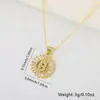 Colar com pingente de cobre europeu e americano micro-incrustado com zircônia 26 letras do alfabeto inglês joia redonda da moda feminina vendas diretas da fábrica