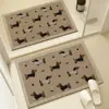 Novo Tapete de Banheiro Tricotado de Lã Sintética, Tapete Absorvente Antiderrapante, Tapete de Pé Cartoon com Saída de Ar e Lama Diatomácea Resistente a Manchas