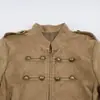 Ropa de mujer transfronteriza 2026 Moda europea y americana casual chaqueta con botones anudados y textura de terciopelo con cuello alto para mujer B483155