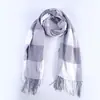 Venda Quente Outono e Inverno Cachecol de Cashmere Sintético com Padrão Xadrez Grande Nova Moda Simples à Prova de Poeira Cachecol Quente para Pescoço Protetor de Pescoço