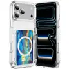 Funda de teléfono con tarjetero magnético adecuada para Apple 18, funda de teléfono iPhone Air transparente magnética dos en uno