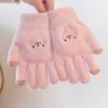 Guantes Cálidos de Invierno Estilo Coreano para Estudiantes, Guantes Lindos de Dedos Completos para Pantalla Táctil, Guantes de Ciclismo Tejidos, Guantes para Exteriores con Cara Sonriente