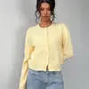 2026 Cardigan Corto de Punto Ligero Estilo Europeo y Americano de Amazon, Cuello Redondo Abotonado Holgado de Manga Larga Chaqueta de Punto Suave