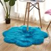 Alfombra de felpa blanca estilo europeo para sala de estar, con forma de flor de ciruelo, para invierno, para dormitorio, mesita de noche, de lana sintética